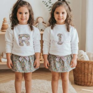 Conjunto 2 Piezas Personalizado | Sudadera + Falda-Braguita (0–8 años)
