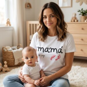 Camiseta Personalizada Papá / Mamá Mano o Pie Real