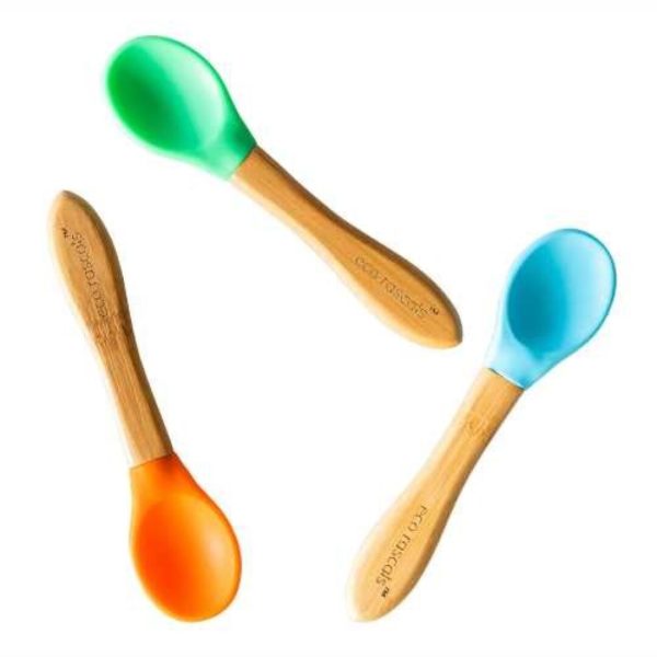 Cucharas bamboo ECO RASCALS azul-verde-naranja