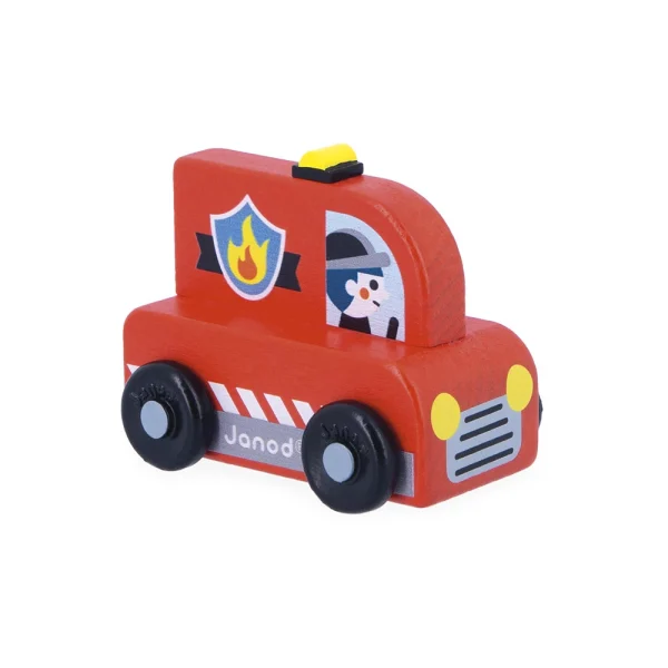 Camión de bomberos de madera Ciudad - Cross Roads Janod