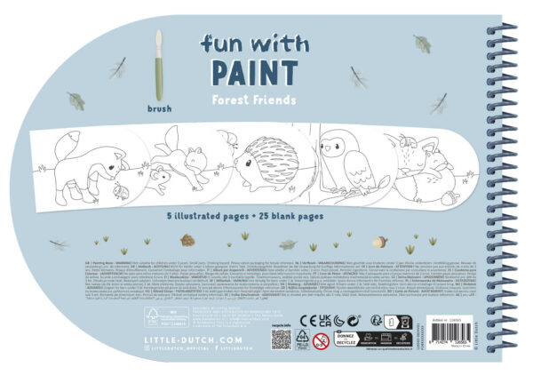 Libro Acuarelas Colorear Forest Friends Little Dutch - Imagen 2