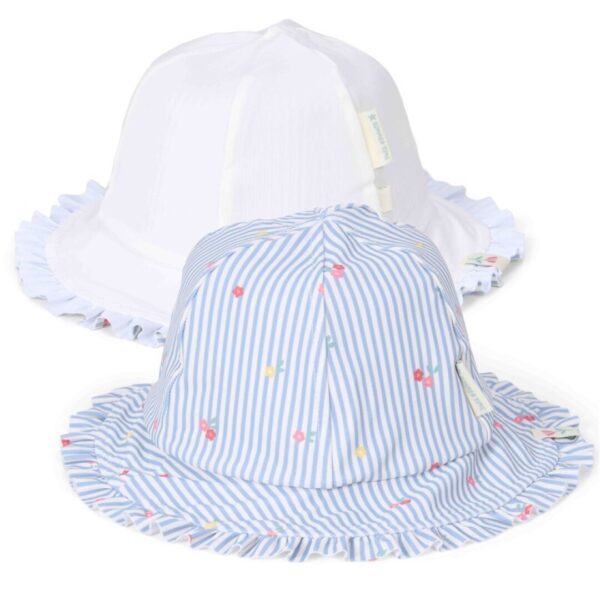 Gorro Reversible Flowers Azul Little Dutch