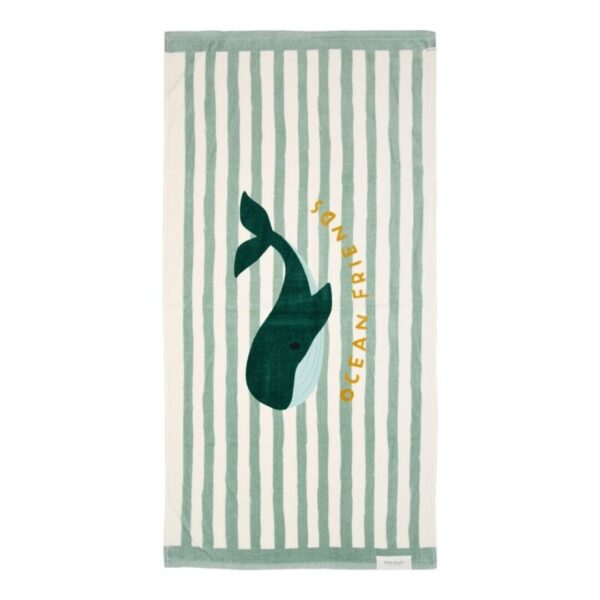 Toalla playa Seashells y Rayas Surf Azul Little Dutch