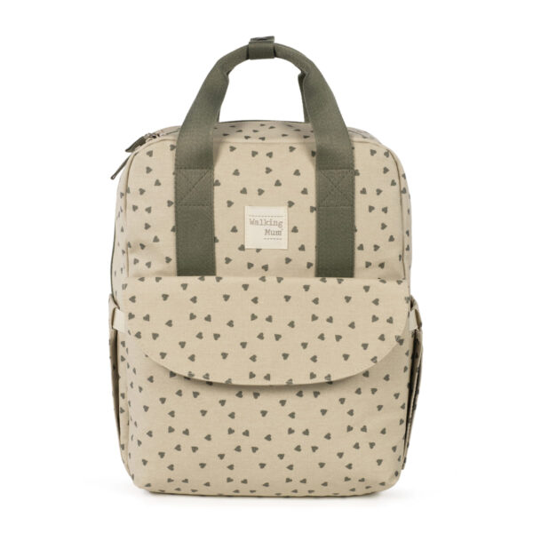 Mochila Corazones Poppy Musgo Walking Mum