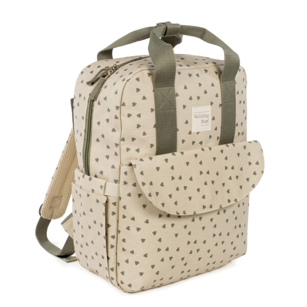Mochila Corazones Poppy Musgo Walking Mum - Imagen 3