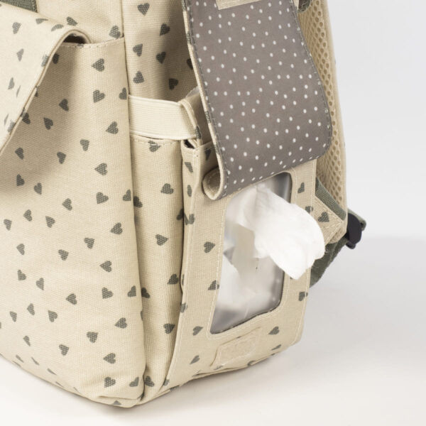 Mochila Corazones Poppy Musgo Walking Mum - Imagen 7