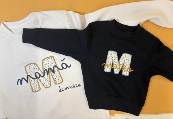 Pack familiar sudadera personalizada (adulto + niño) BORDADO - Imagen 5