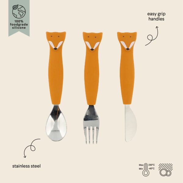 Cubiertos de 3 piezas en silicona - Mrs. Fox Trixie - Imagen 2