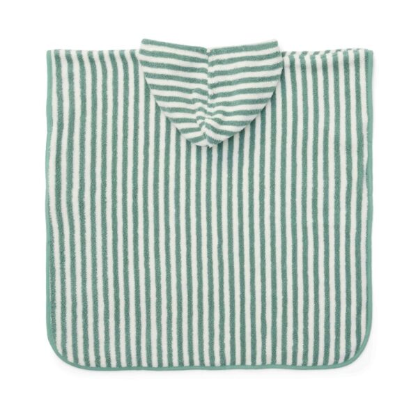 Poncho playa Seashells y Rayas Surf azul Little Dutch - Imagen 2