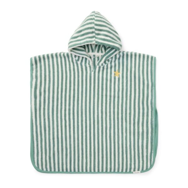Poncho playa Seashells y Rayas Surf azul Little Dutch