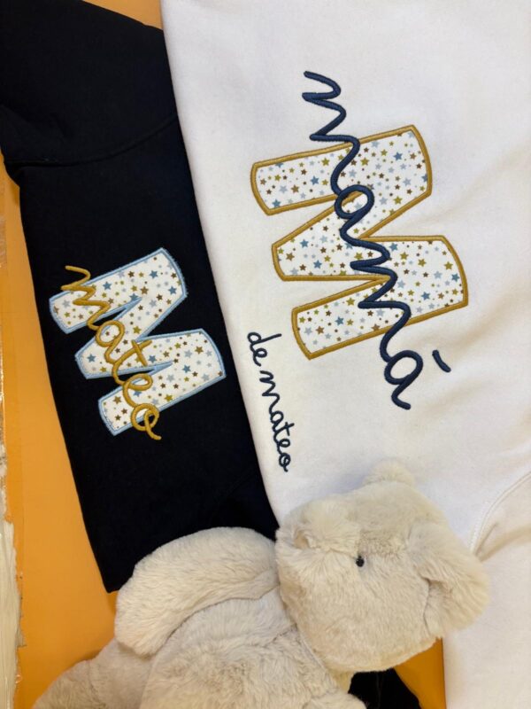 Pack familiar sudadera personalizada (adulto + niño) BORDADO - Imagen 3