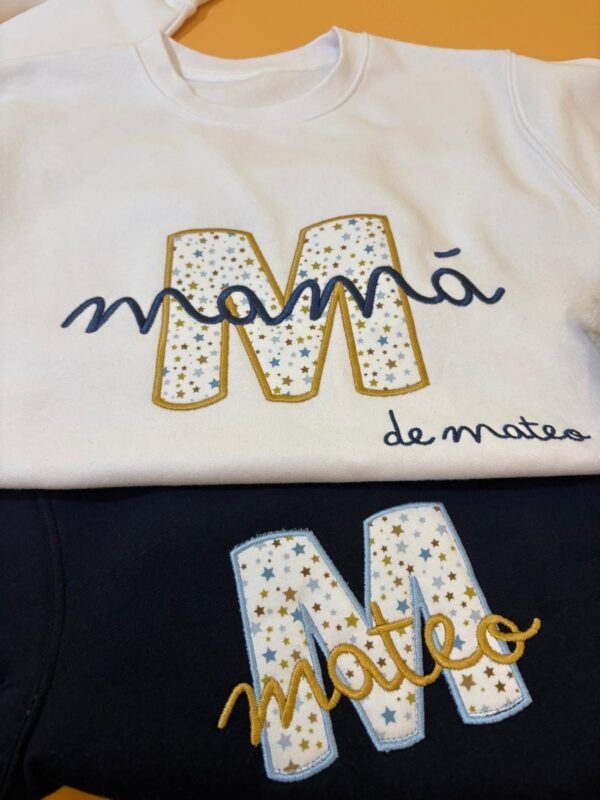 Pack familiar sudadera personalizada (adulto + niño) BORDADO - Imagen 2