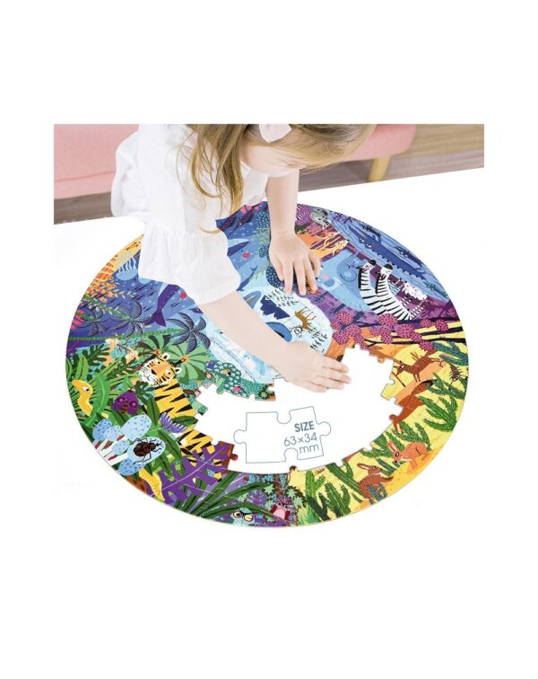 Puzzle circular de animales por el mundo Mideer - Imagen 4