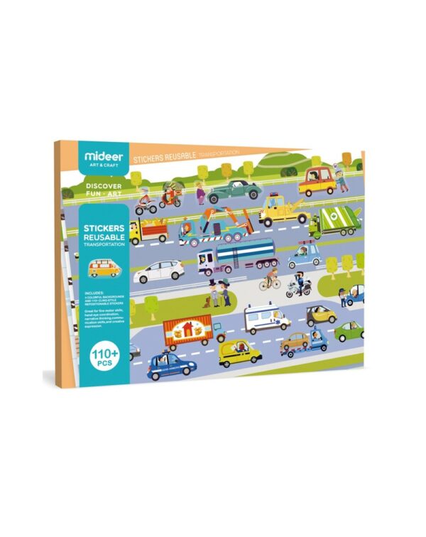 Pegatinas Reutilizables Transporte Mideer