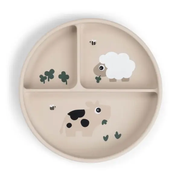 Plato Compartimentado con Ventosa Tiny Farm Done by Deer
