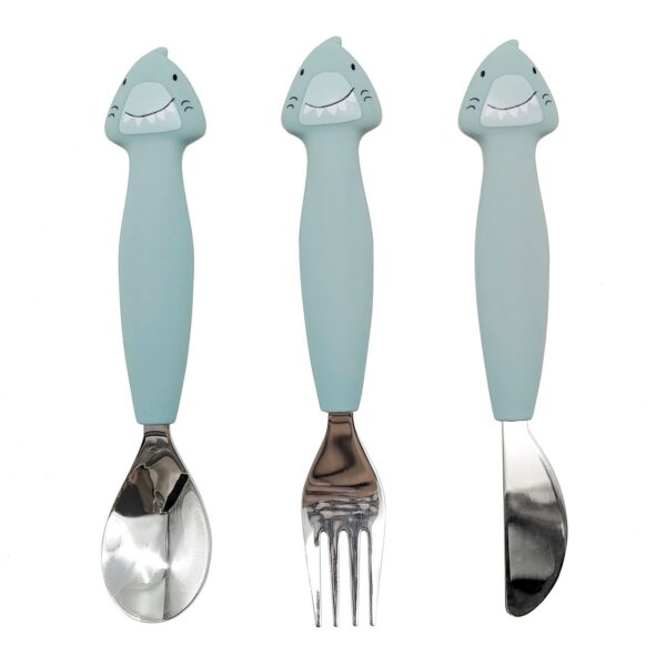 Cubiertos de 3 piezas en silicona - Mr. Shark Trixie