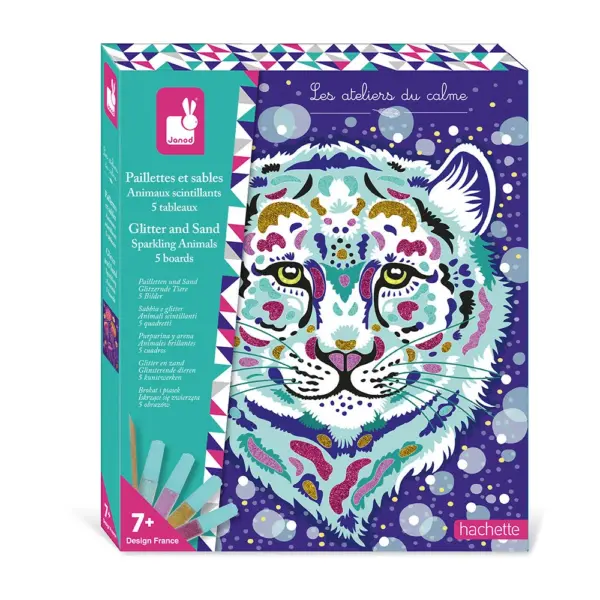 Animales relucientes con purpurina y arena Janod