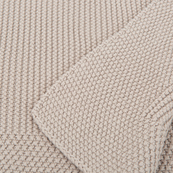 Toquilla Tricot 75x90 cm Algodón Gris Beige Bimbidreams - Imagen 2