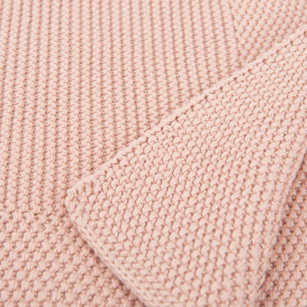 Toquilla Tricot 75x90 cm Algodón Rosa Empolvado Bimbidreams - Imagen 2