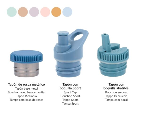 Tapón con Boquilla para Botella Acero Malva - Imagen 2