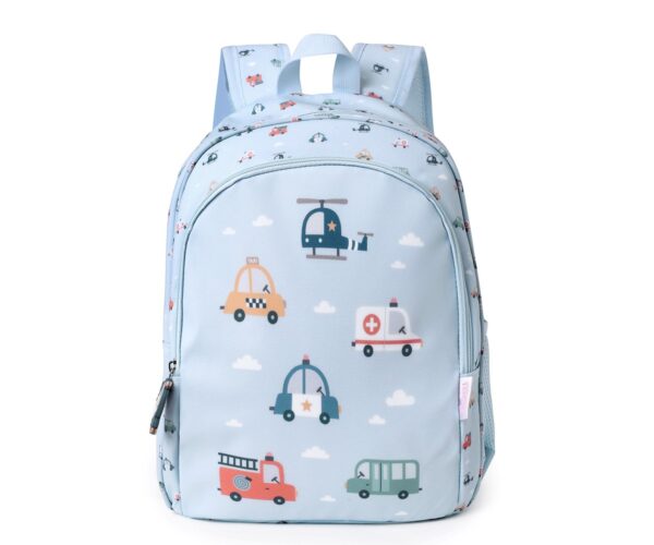 Mochila Mediana City Cars + Llavero Personalizable