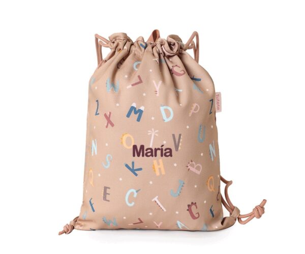 Mochila Saco Tela Funny Letters Personalizable - Imagen 3