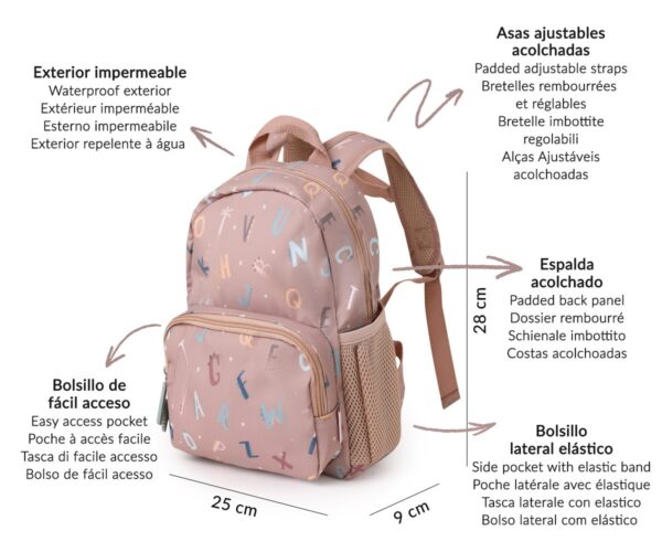 Mochila Infantil Funny Letters Personalizable - Imagen 6