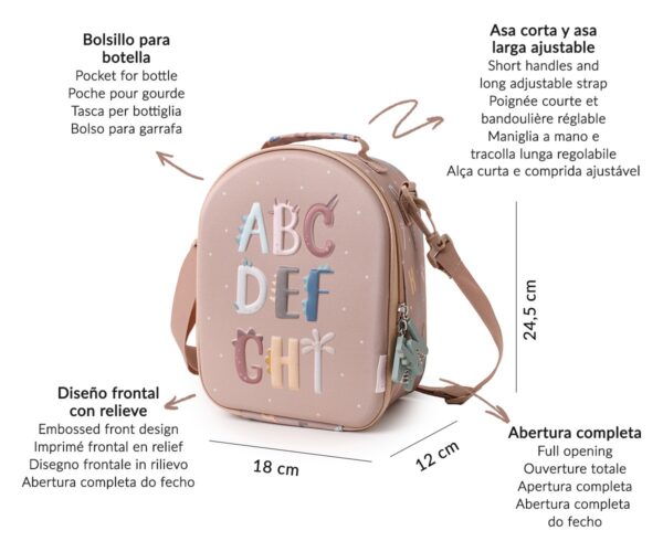 Bolsa Merienda Térmica 3D Funny Letters Personalizable - Imagen 4