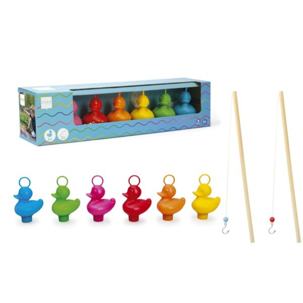 Set de 6 Patos y 2 Cañas de Pescar Scratch