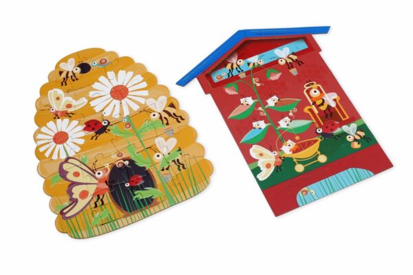 Puzzle 2x 20 Pcs Abejas doble Cara Scratch - Imagen 3