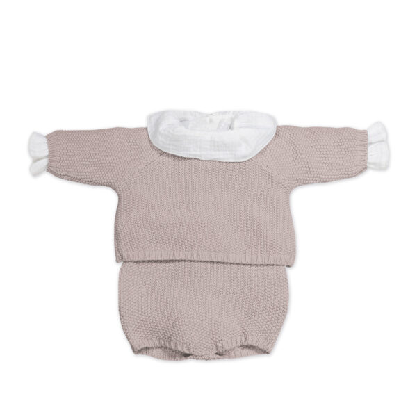 Set Tricot Jersey + Ranita + Body Bámbula Rosa 0-1 M 56CM