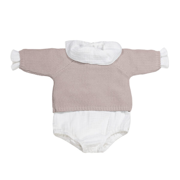 Set Tricot Jersey + Ranita + Body Bámbula Rosa 0-1 M 56CM - Imagen 2