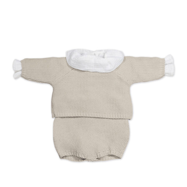 Set Tricot Jersey + Ranita + Body Bámbula Beige 0-1 M 56CM