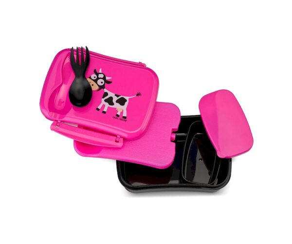 Caja de Almuerzo N'ice Box Kids Vaca Purple Carl Oscar - Imagen 3