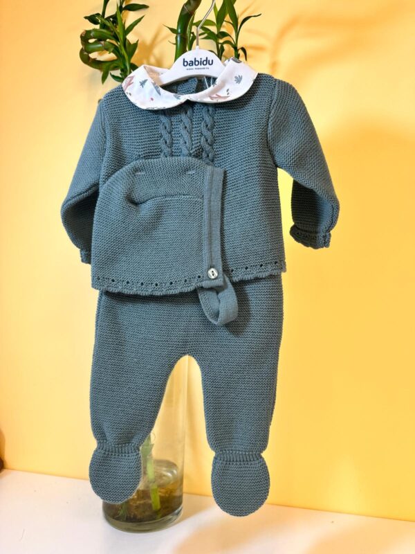 Conjunto Tricot 3 piezas con Capota Babidu