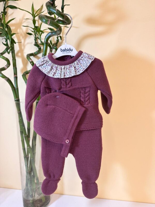 Conjunto Tricot 3 piezas con Capota Babidu - Imagen 4
