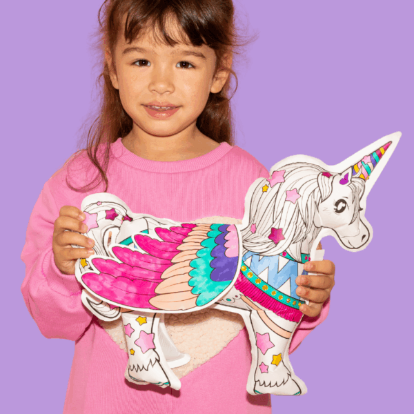 Unicornio: 1 inflable gigante + pegatinas brillantes