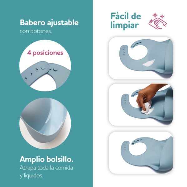 Vajilla bebé de 5 piezas con caja de regalo - Azul - Imagen 5