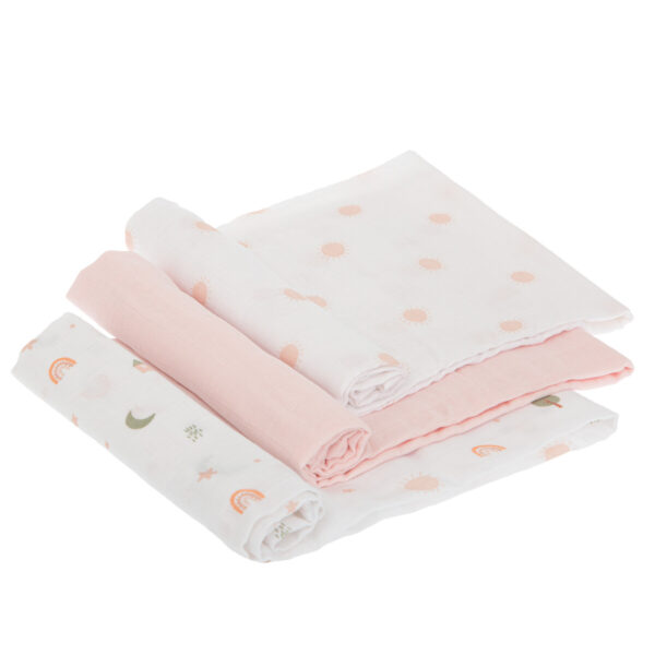 Pack 3 Muselina Astros B/Rosa Bimbidreams - Imagen 2