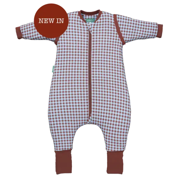 Pijama manta con calcetines antideslizantes - Vichy Brown & Blue - TOG 2.5