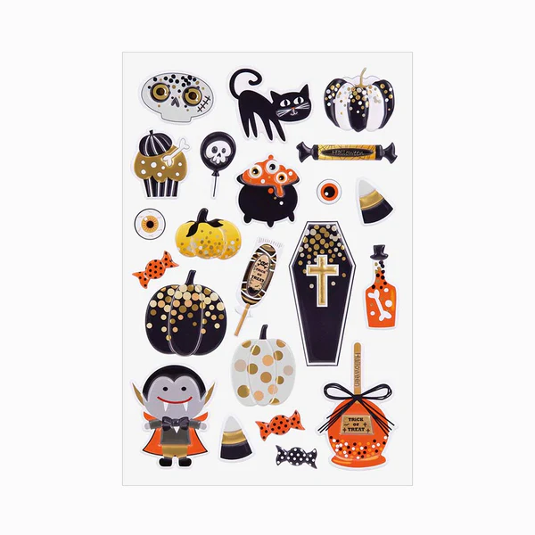 Pegatinas Relieve Acabado Oro Halloween