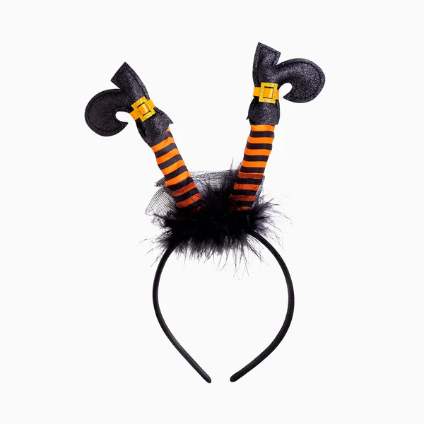 Diadema Halloween Botas Bruja Naranja