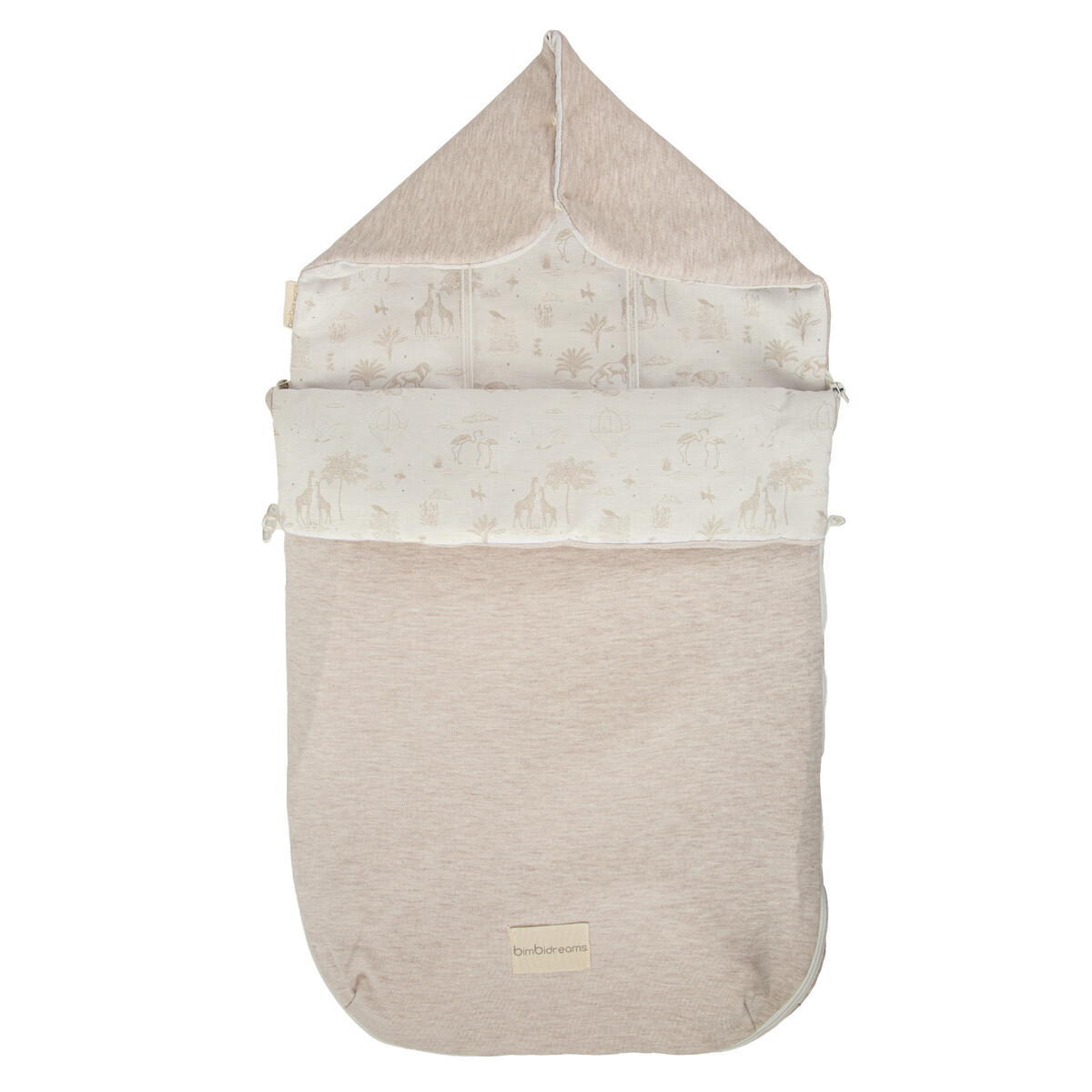 Saco Capazo con Capucha Noe Blanco/Lino BimbiDreams - Imagen 5