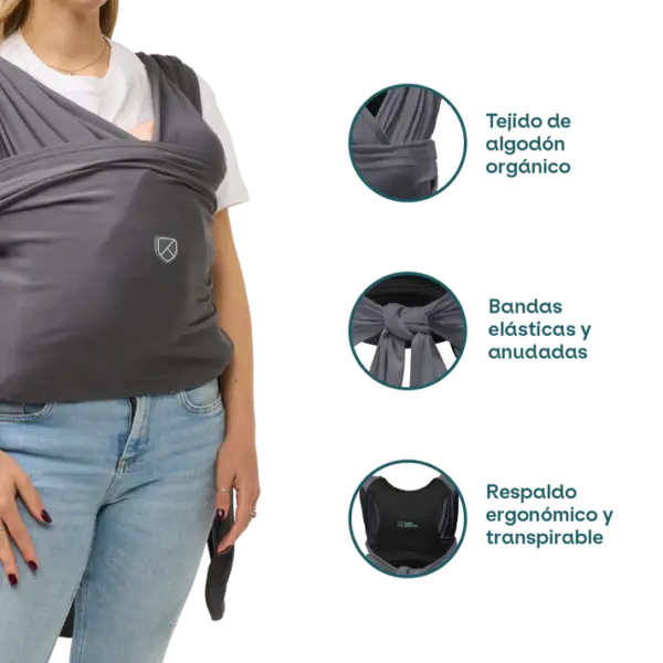 Fular portabebés Koala Cuddle Band 2 Dark Grey - Imagen 4