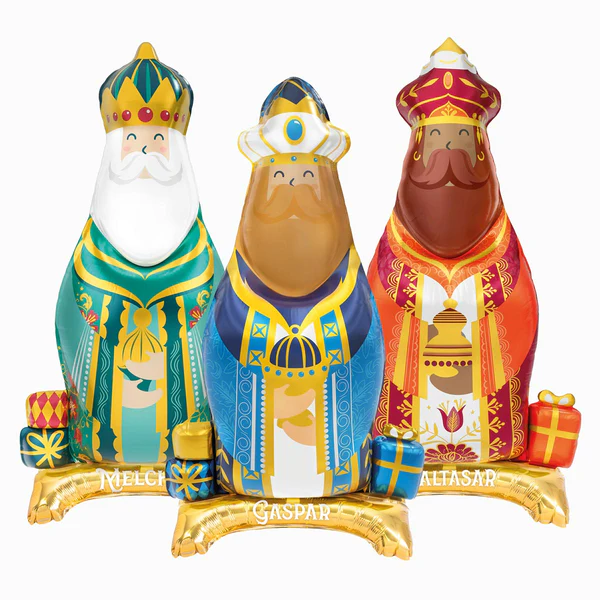 Set Globos con Base Foil Reyes Magos (Sin Helio) - Imagen 2