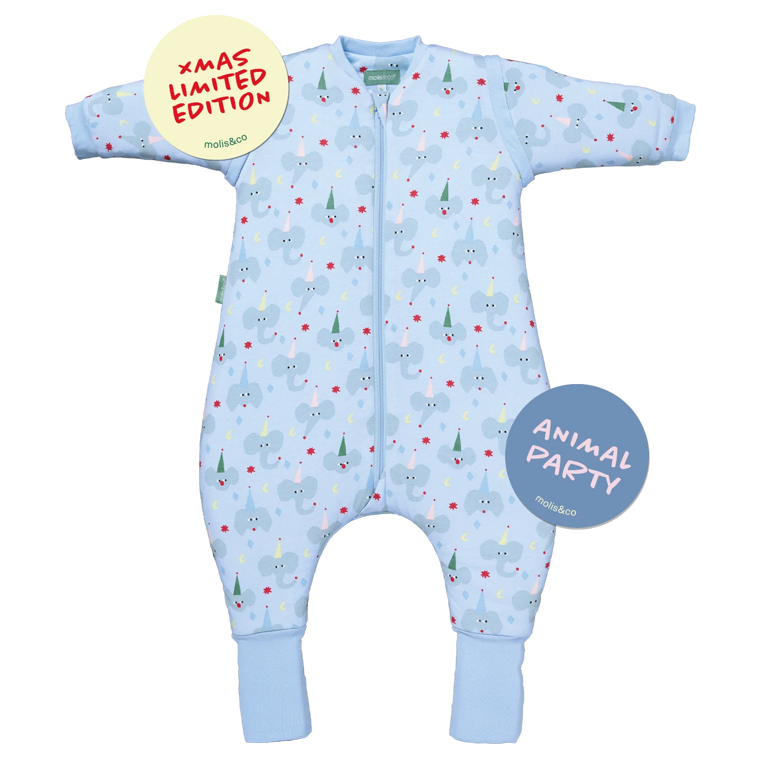 Pijama manta con mangas y calcetines antideslizantes - Animal Party - TOG 2.5