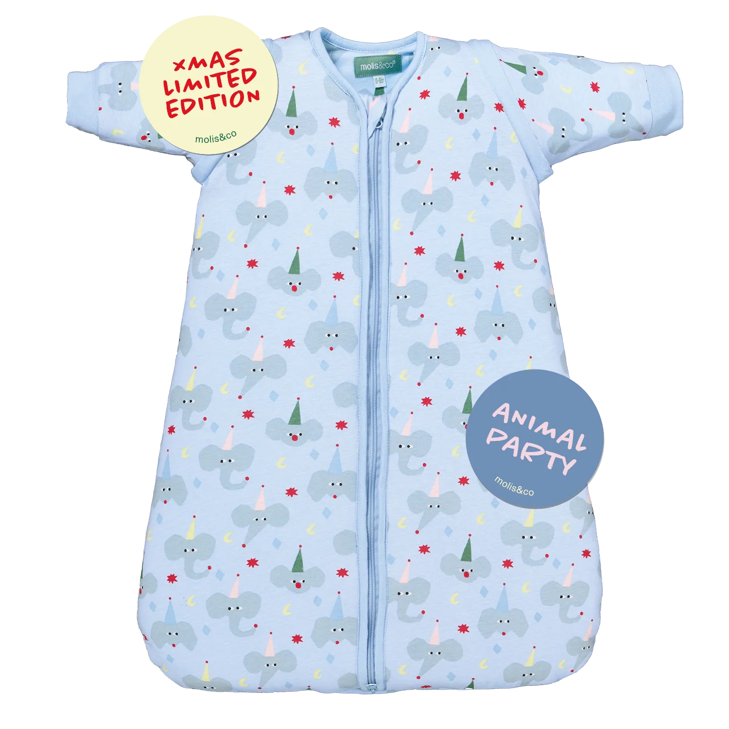 Saco de dormir bebé con Mangas- Animal Party - TOG 2.5