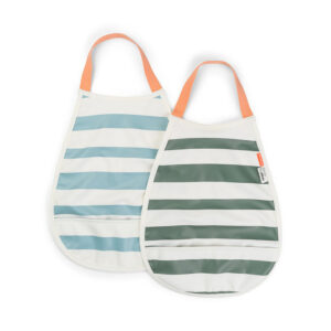 Babero 2-pack - Stripes - Azul/Verde