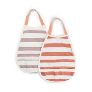 Babero 2-pack - Stripes - Rosa/Papaya
