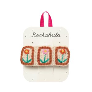 Cottage Floral Crochet Barette Clip
